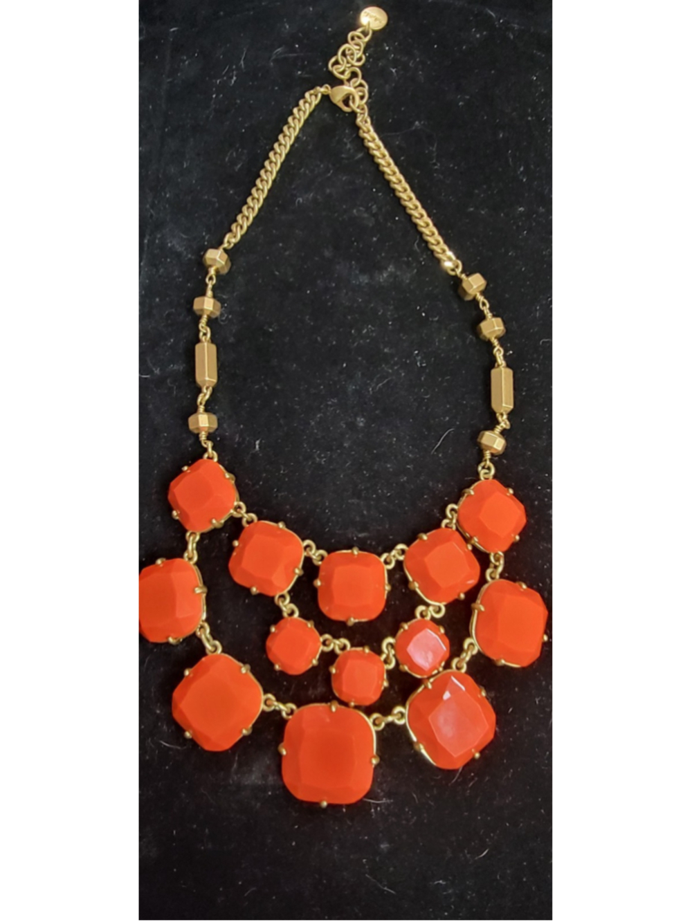 Stella & Dot Orange Statement Bib Necklace